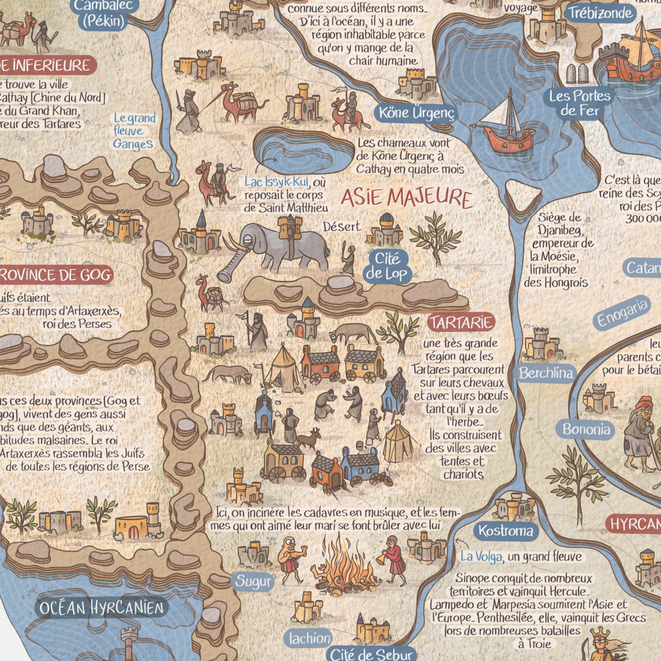 Borgia Mappa Mundi (XVe) - Tirage d'Art limité à 30 ex., numéroté et signé (25 en stock)