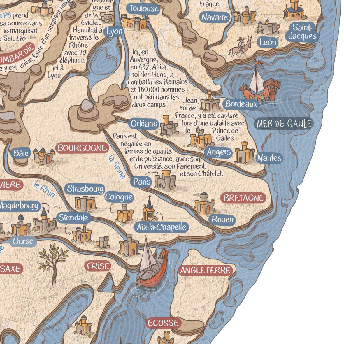 Borgia Mappa Mundi (XVe) - Tirage d'Art limité à 30 ex., numéroté et signé (25 en stock)