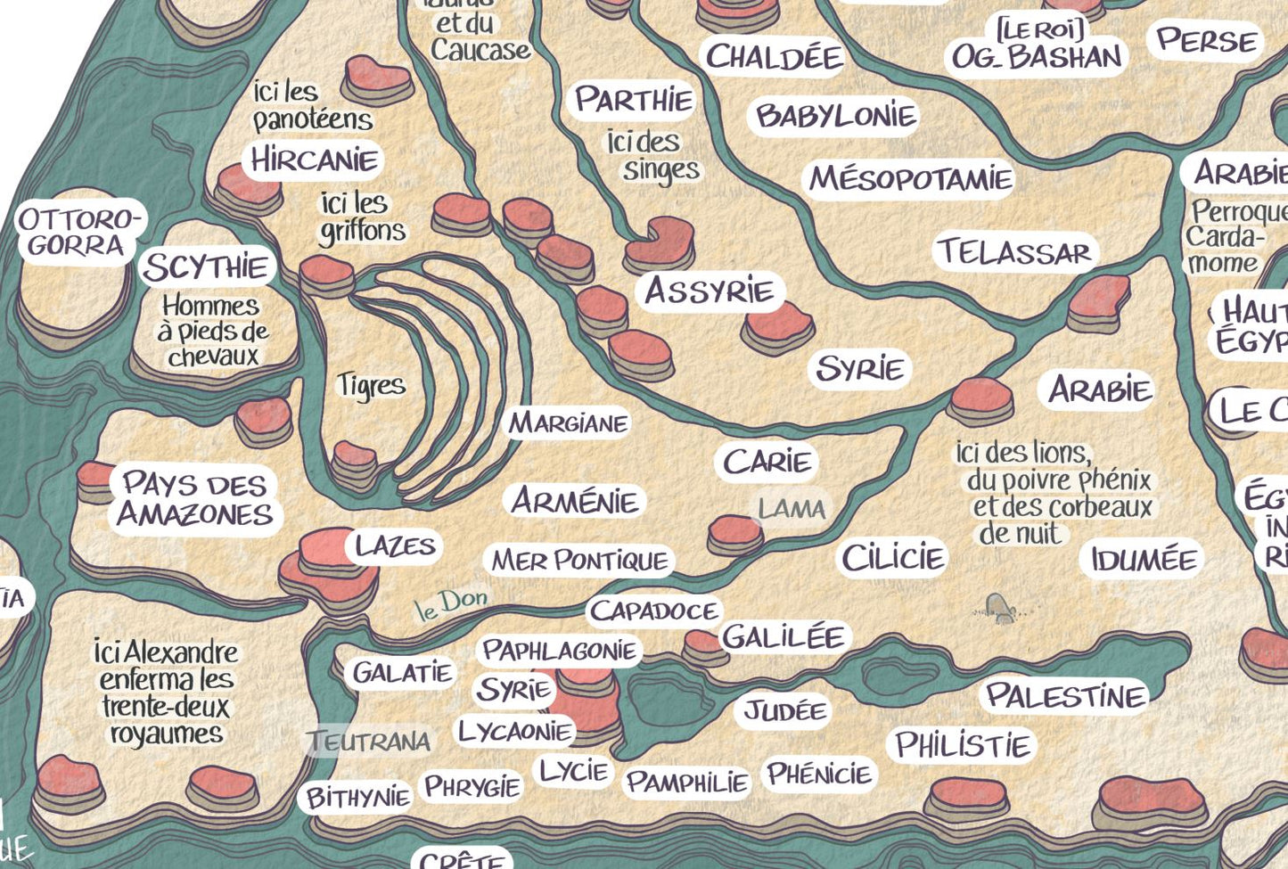 Carte circulaire du Liber Floridus par Lambert de Saint-Omer (XIIe) - 40/40cm