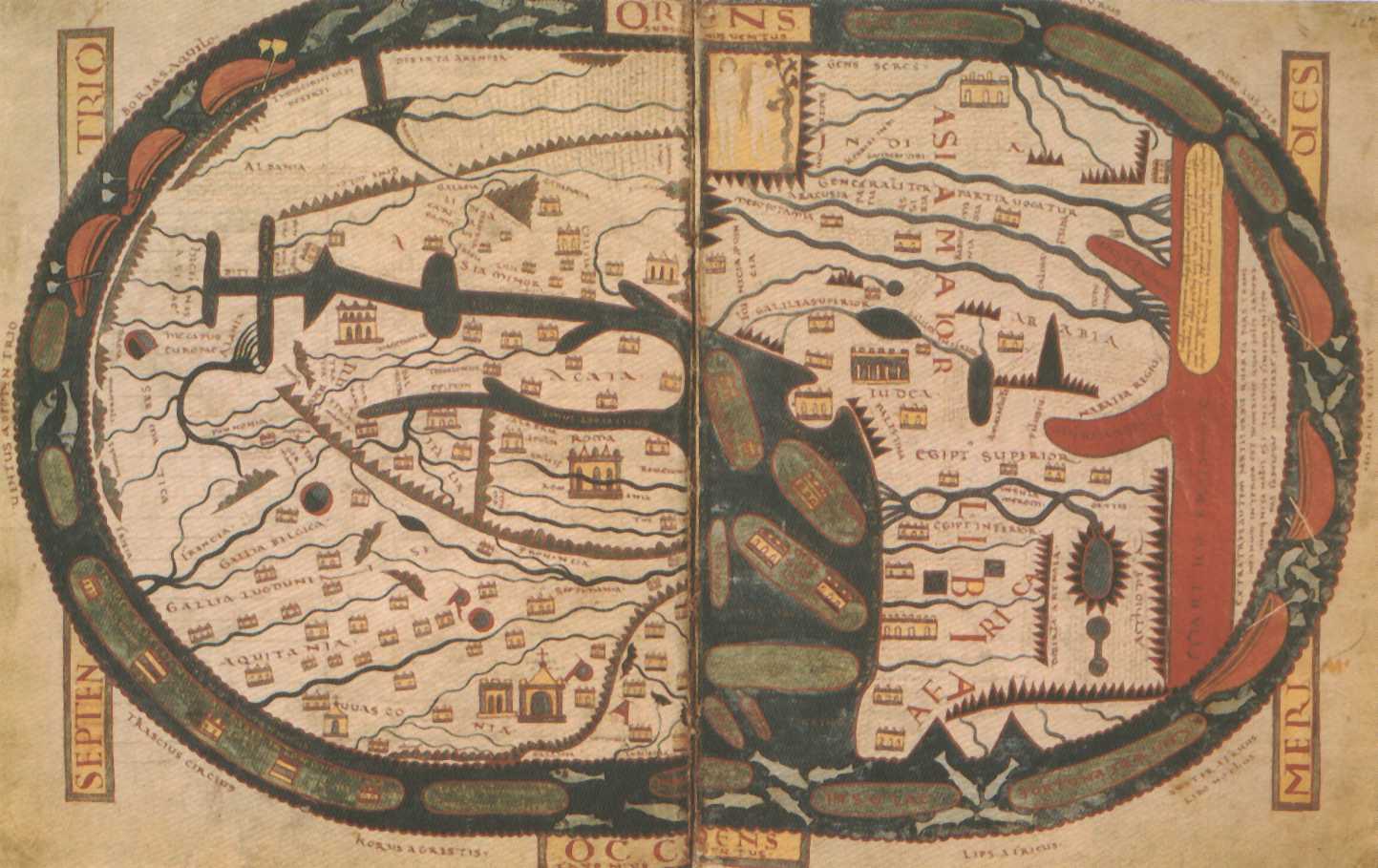 Mappemonde du Beatus de Saint-Sever (XIe)