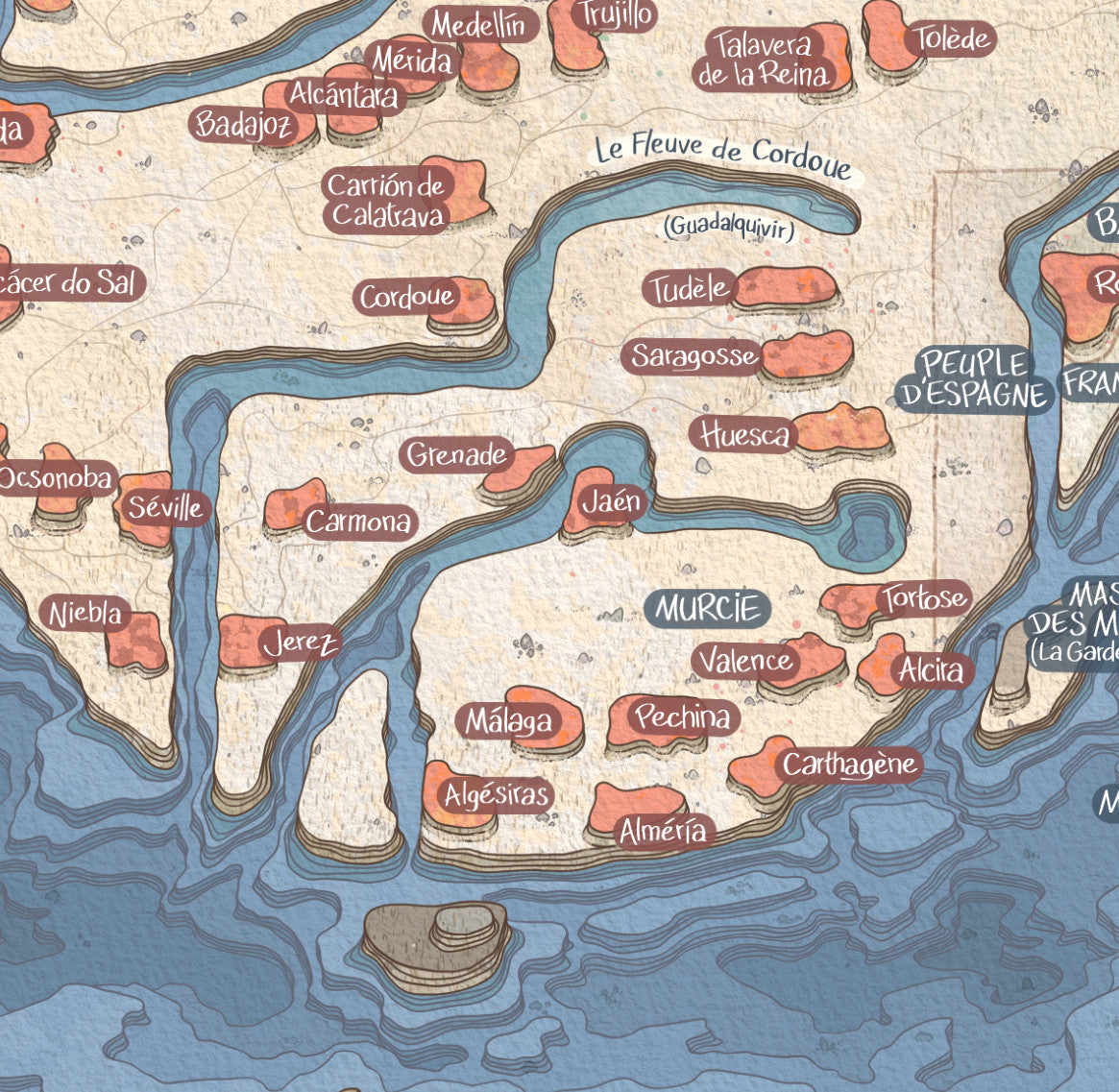 La Méditerranée selon Ibn Hawqal (Xe) - Tirage d'Art limité à 30 ex., numéroté et signé (30 en stock)